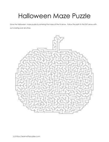 Halloween Maze Puzzle
