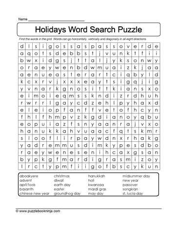 Find A Word Puzzle