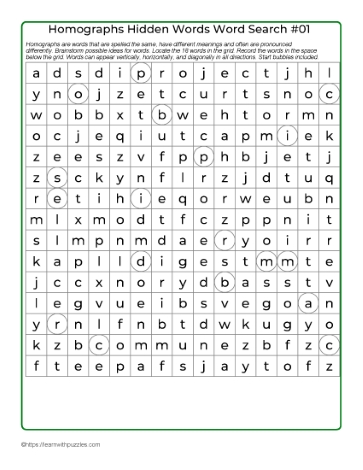 Hidden Words Word Search 01
