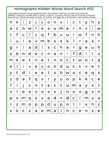 Hidden Words Word Search 02