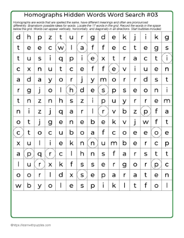 Hidden Words Word Search 03