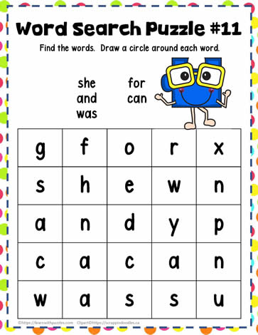 Find the Sight Words 11