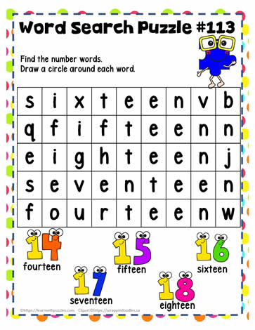 Find the Number Words 6