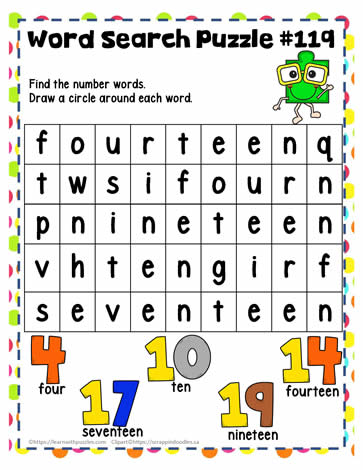 Find the Number Words 12