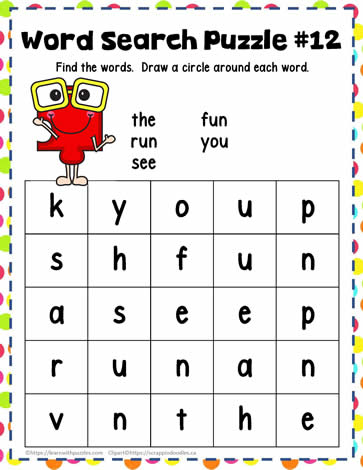 Find the Sight Words 12