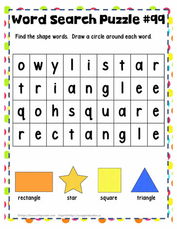Find the Shape Words 5