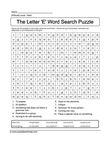 Word Search for ELLs