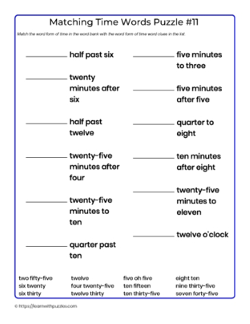 Matching Time Words-11
