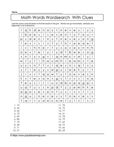 2-Digit Vocabulary Wordsearch