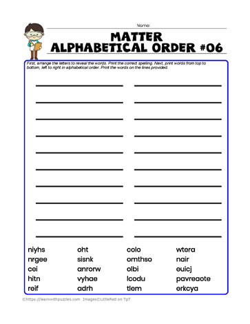 Matter Alphabetical Order-06