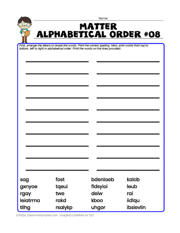 Matter Alphabetical Order-08