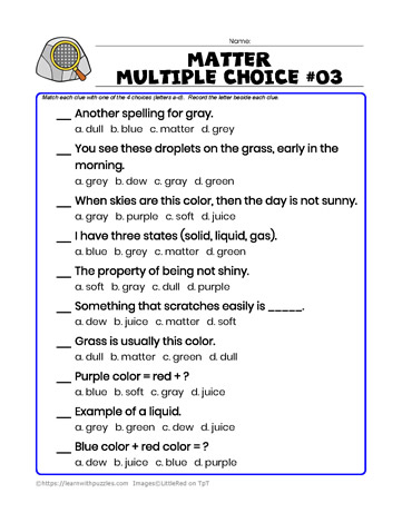 Matter Multiple Choice-03