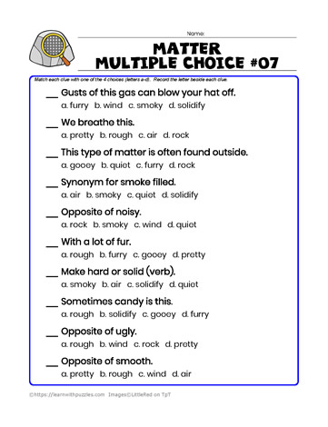 Matter Multiple Choice-07