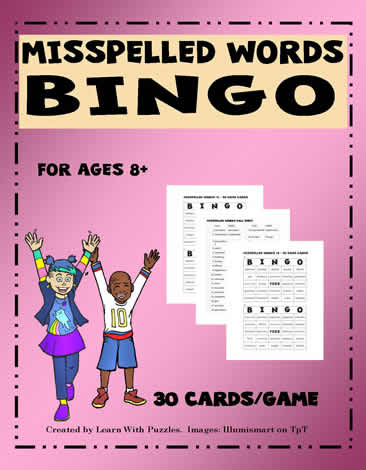 Bingo Game - Misspelled Words 
