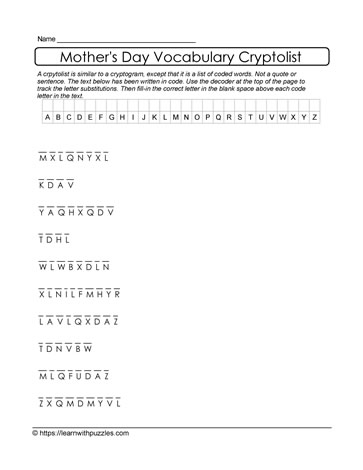 Mother's Day Cryptolist 13
