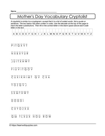Mother's Day Cryptolist 18
