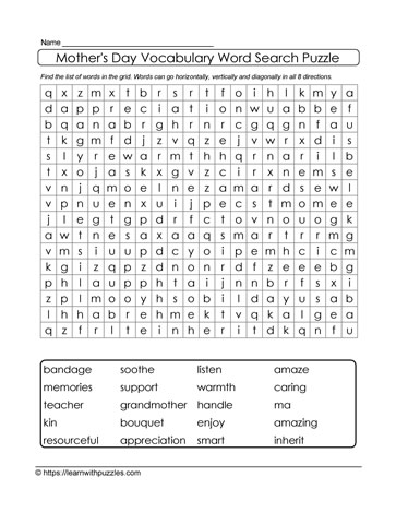 Mother's Day Word Search 05