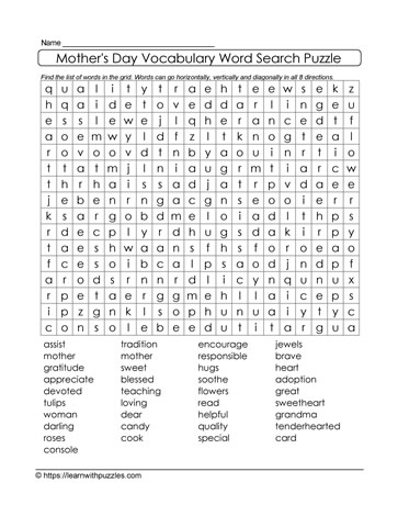 Mother's Day Word Search 11