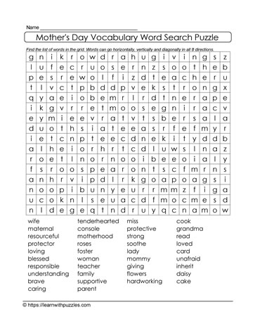Mother's Day Word Search 12
