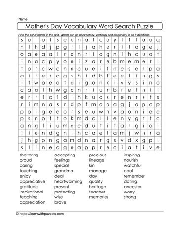 Mother's Day Word Search 13