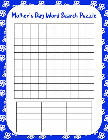 Mother's Day Blank Word Search02