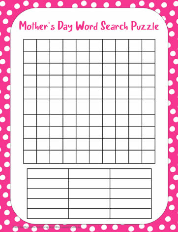 Mother's Day Blank Word Search03