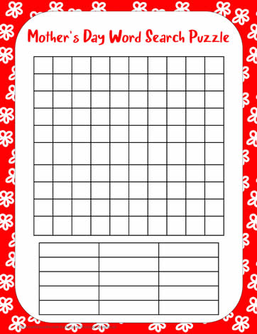 Mother's Day Blank Word Search04