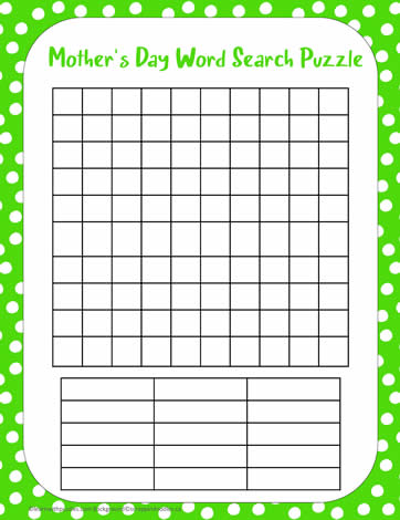 Mother's Day Blank Word Search05