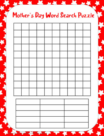 Mother's Day Blank Word Search06