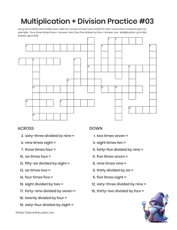 Multiplication Division 3rd Grade #03