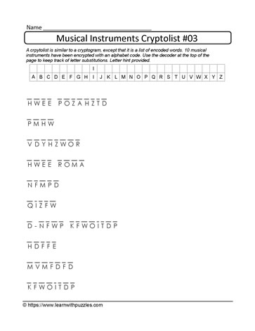 Musical Instruments Puzzle Musical Instruments Puzzle