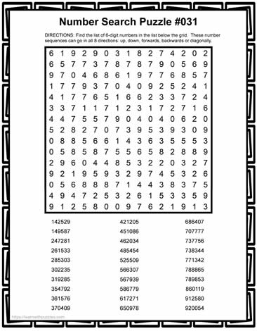 6-Digit Number Search-031
