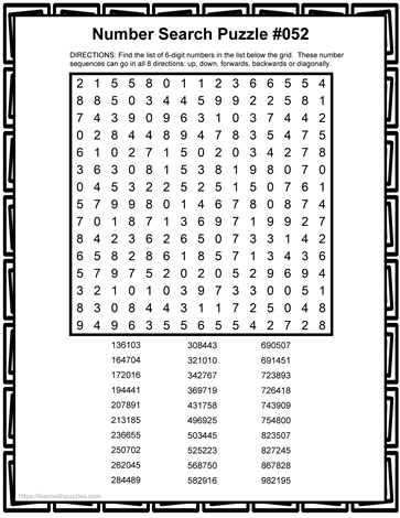 6-Digit Number Search-052