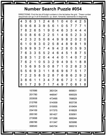 6-Digit Number Search-054