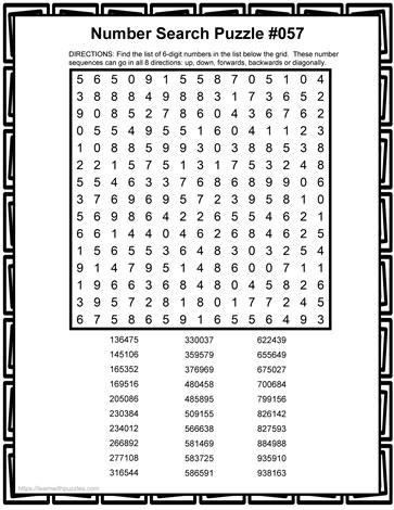6-Digit Number Search-057