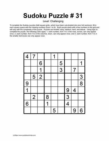 Printable Sudoku (31-35)