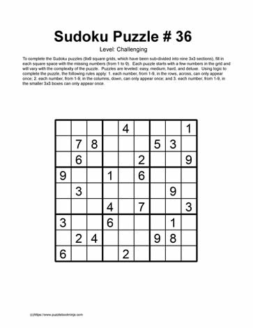 Printable Sudoku (36-40)