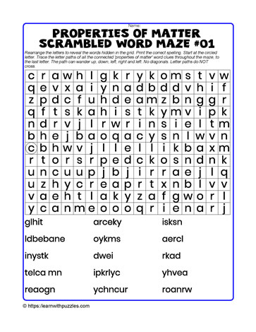 Properties-Word Maze-Scrambled#01