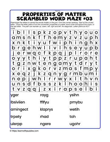 Properties-Word Maze-Scrambled#03