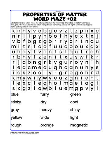 Properties Word Maze#02
