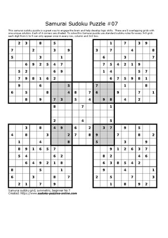 Samurai Sudoku Puzzle 07