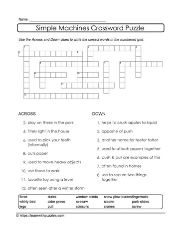 Word Bank Supports Crossword