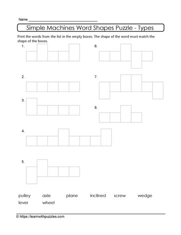 Word Shapes Puzzle - Simple Machine