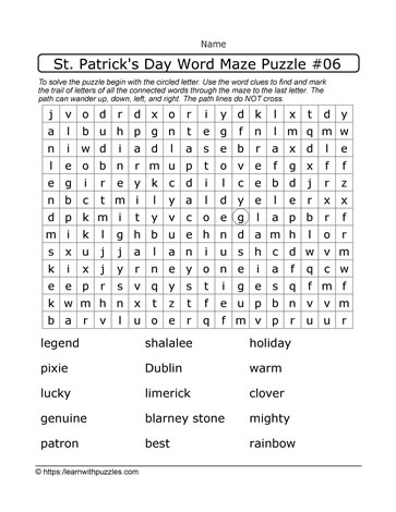 St. Patrick's Day Word Maze-06
