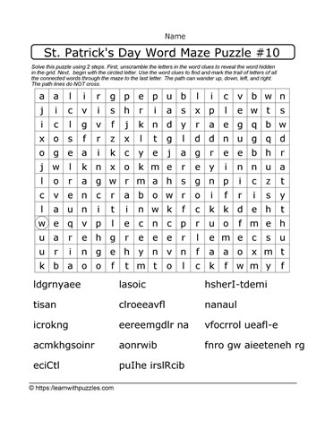 St. Patrick's Day Word Maze-10