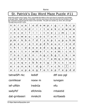 St. Patrick's Day Word Maze-11