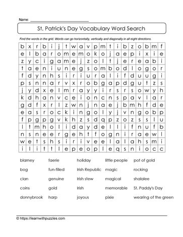 St. Patrick's Day Word Search-02