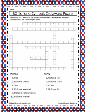 USA Symbols Crossword #1