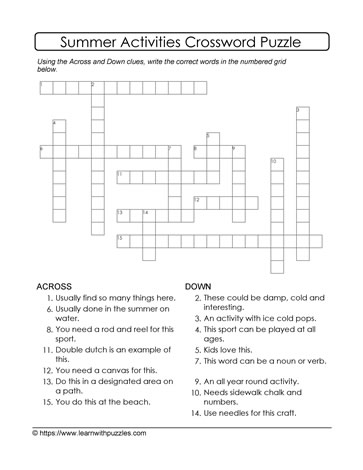 Summer Crossword Puzzle #01
