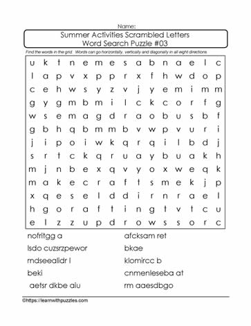 Scrambled Letters Word Search #03